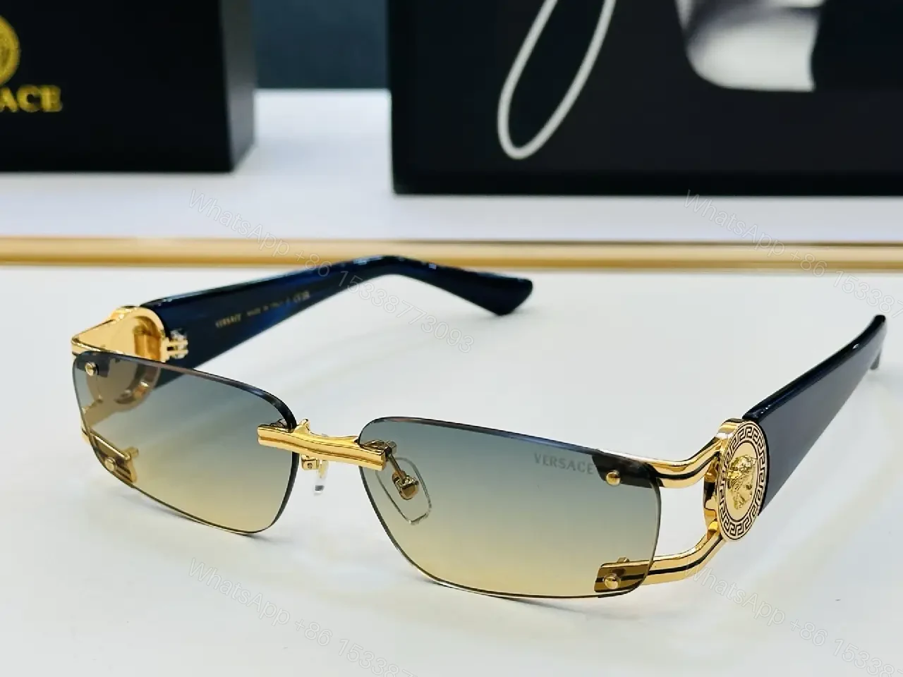 View 8 of Rimless Shield Sunglasses: Modern Luxe, Subtle Attitude