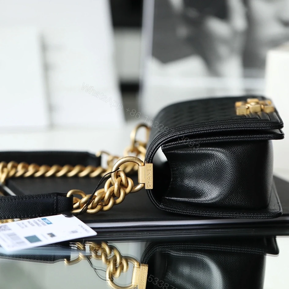 View 5 of 頂級復刻Chanel-Leboy芯片版單肩包復古金小號免檢版