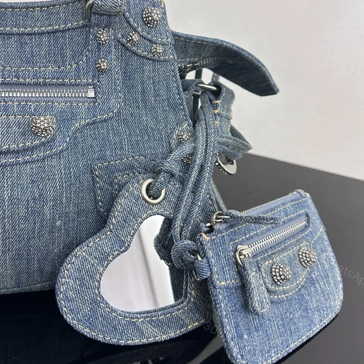 View 14 of 高仿Balenciaga*NeoCagole系列機車包牛仔藍