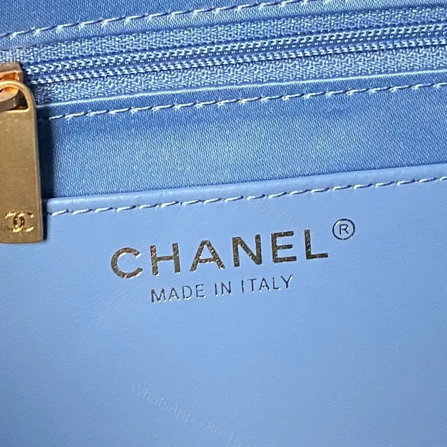 View 8 of Denim-Quilted Chanel-Inspired Structured Handbag