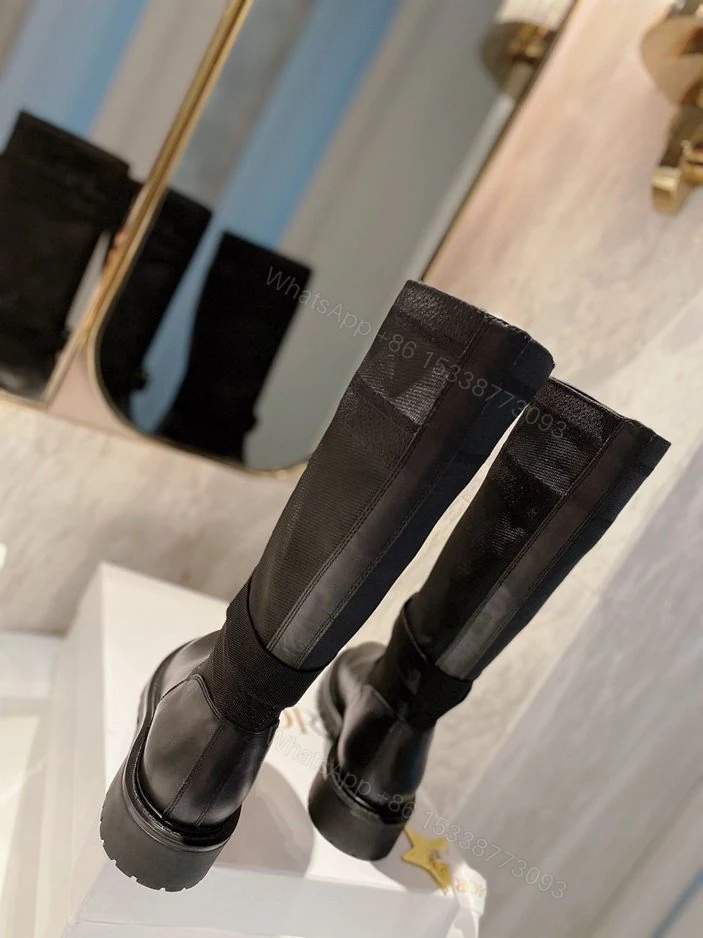 View 5 of DIOR D MAJOR BOOT FABRIC AND CALFSKIN IN BLACK AND BLACK