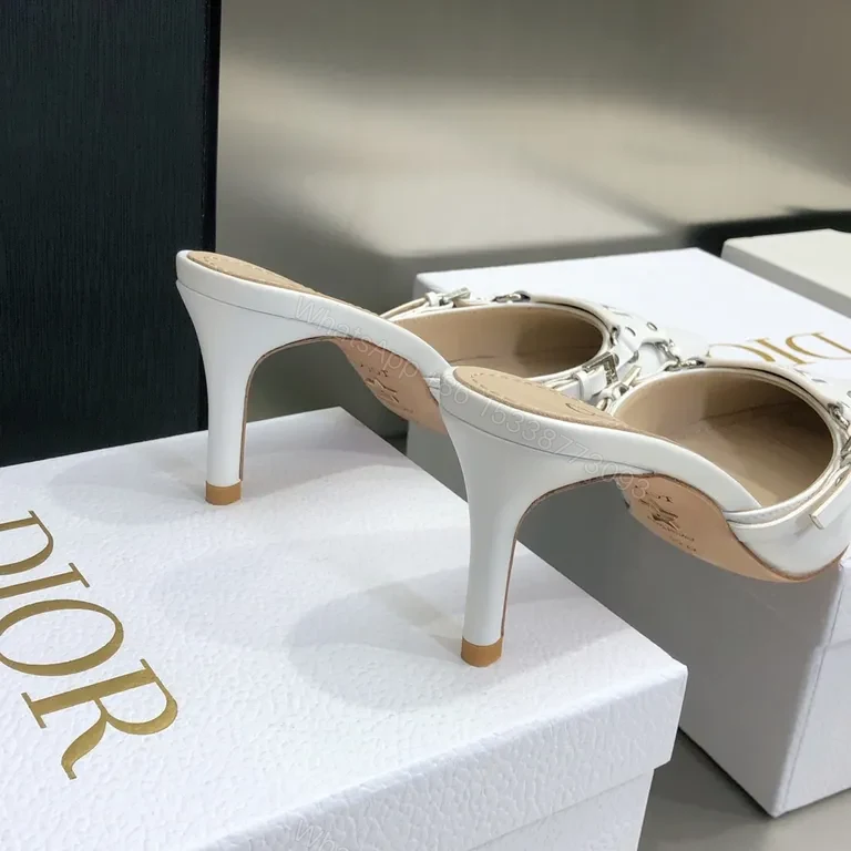 View 8 of Chic White Leather Mules â€” Strapped, Minimalist Elevation