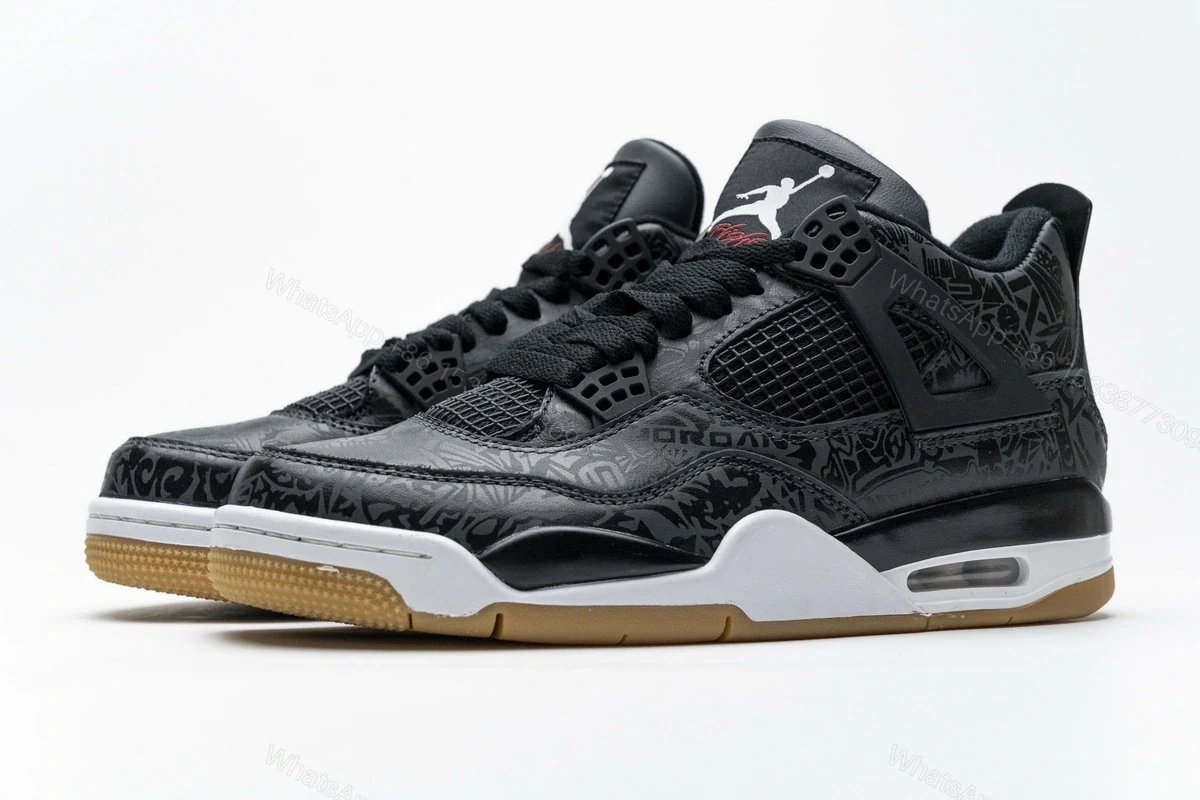View 3 of Air Jordan 4 Retro Laser Black Gum CI1184-001