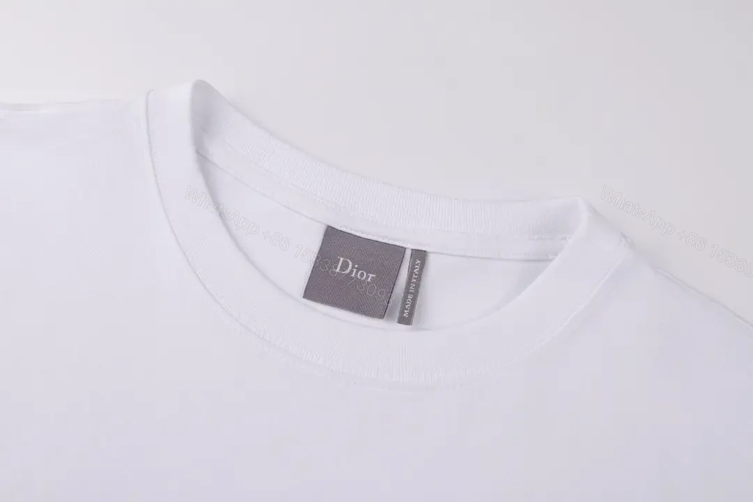 View 9 of White Cotton Casual Tee with Pocket Dior Patch [T-Shirt]