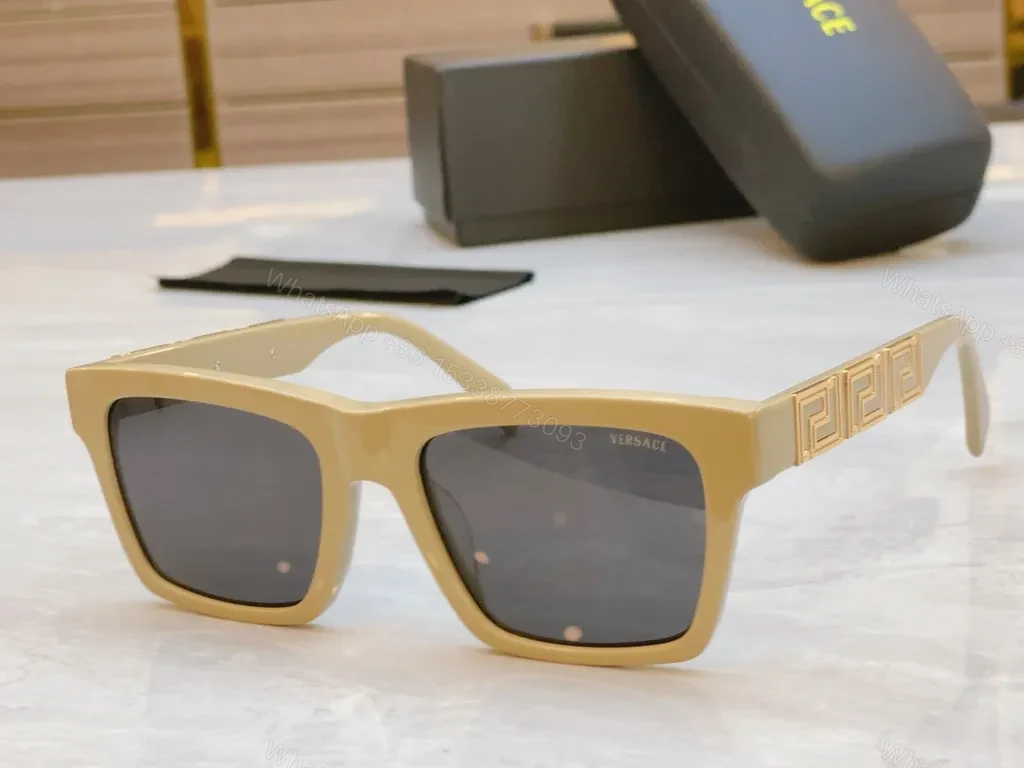 View 3 of Black Polycarbonate Square Sunglasses - Versace-Inspired, Luxe Frame