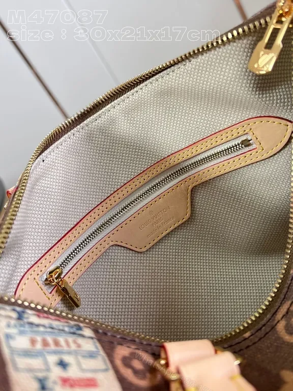 View 2 of Boho-Chic LV Patchwork Satchel: Elevated Everyday Luxury
