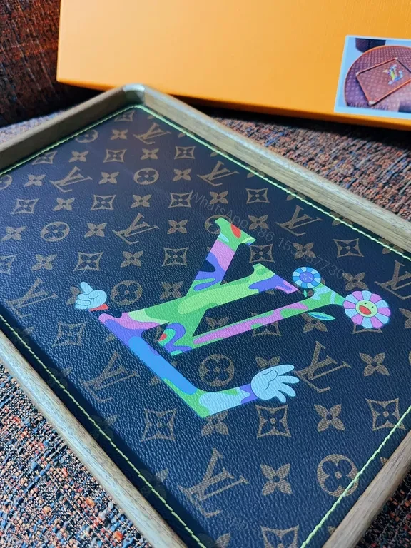 View 5 of Monogram LV Tray Desk Accessory â€” Brass Frame, Top Guarded