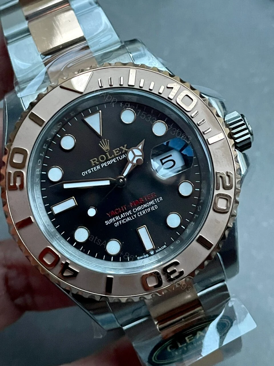 View 2 of CF FACTORY 1:1 Rolex Yacht-Master 116621 SS/RG 904L steel Black Dial VS3235
