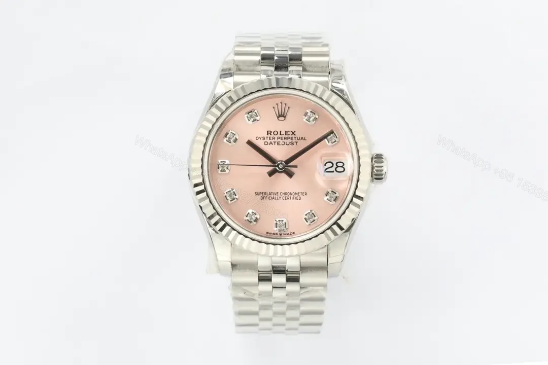 Rolex Datejust 31 White Gold Fluted President Pink Diamond Dial 178279-0036 — view 1