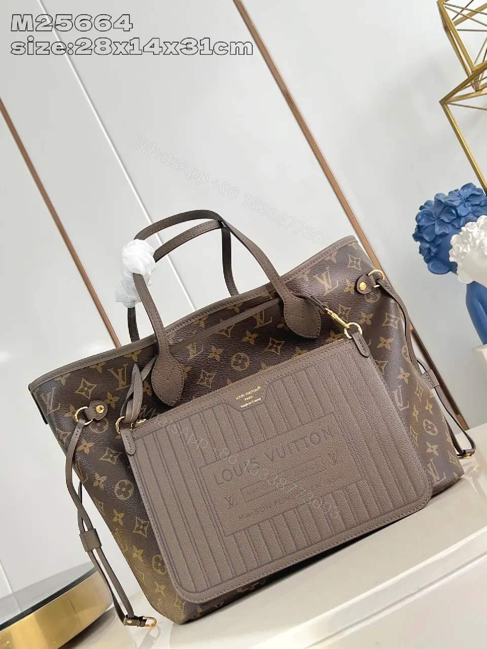 View 5 of Lux Monogram Tote: Premium Leather-Trim, Everyday Elegance