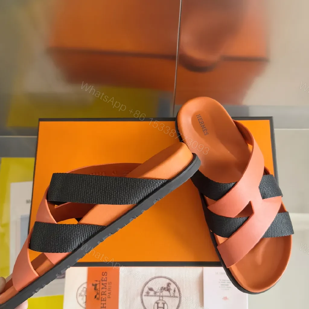 View 9 of Coral-Black Leather Sandals: Sleek Cross-Strap Comfort