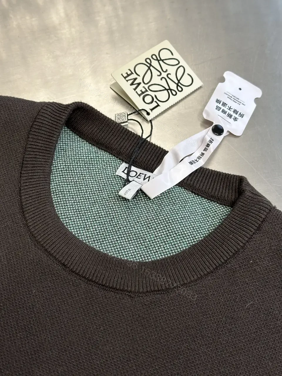 View 6 of Bold Logo Front Knit: Charcoal, Teal Plaid, Modern-Cool Sweatshirt