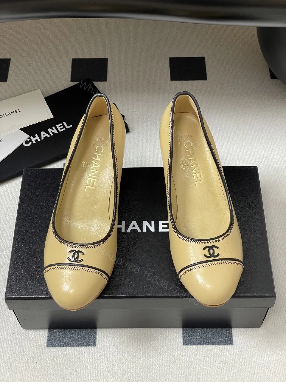 View 4 of Cream Leather Pumps: Chic, Subtle Stitch Detailing, All-Day Comfort