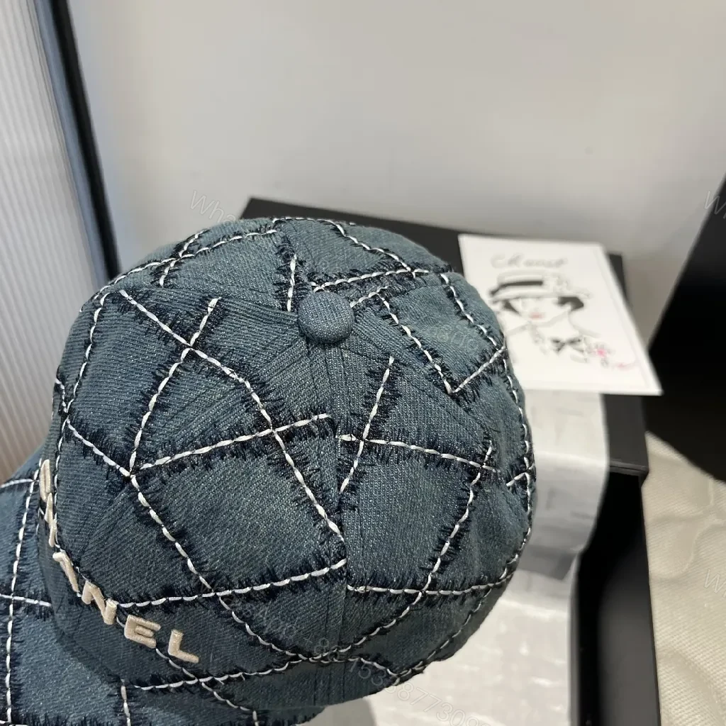 View 2 of Denim Quilted Cap: Structured Modern Streetwear