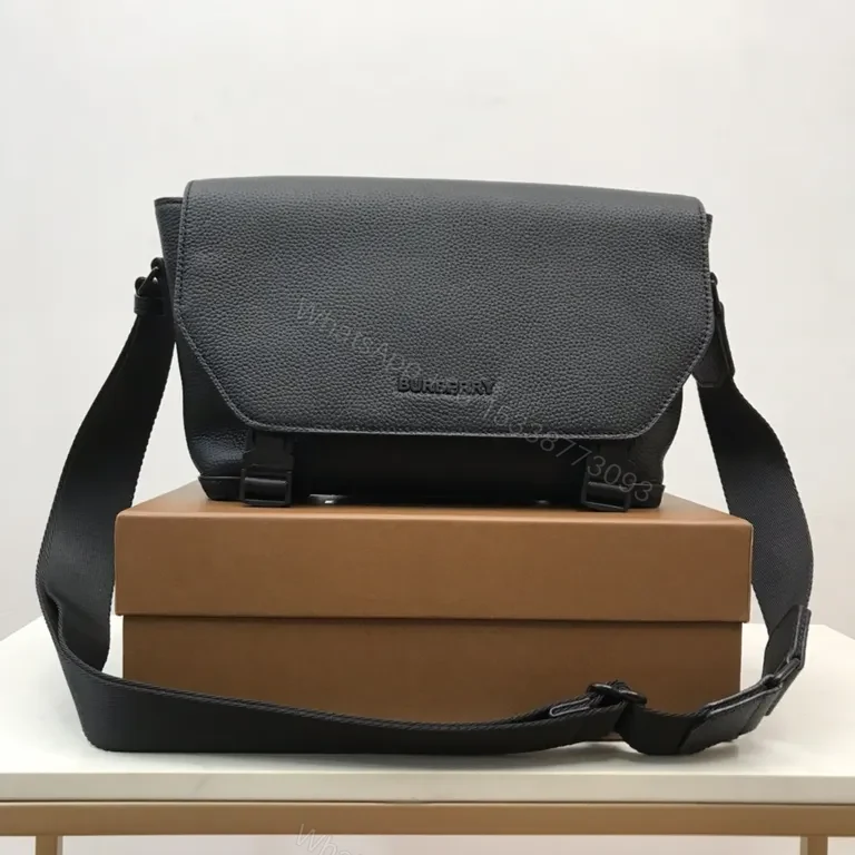 View 4 of Slim Black Pebbled Leather Crossbody: Hands-Free Sophistication