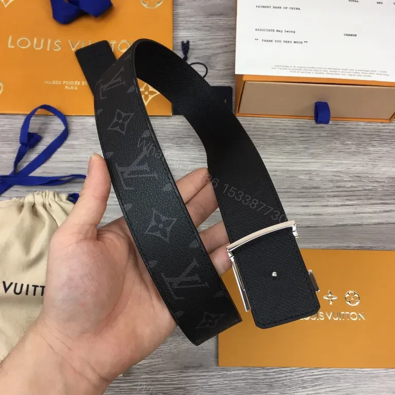 View 7 of Statement Leather Belt: LV-Inspired Buckle, All-Season Style