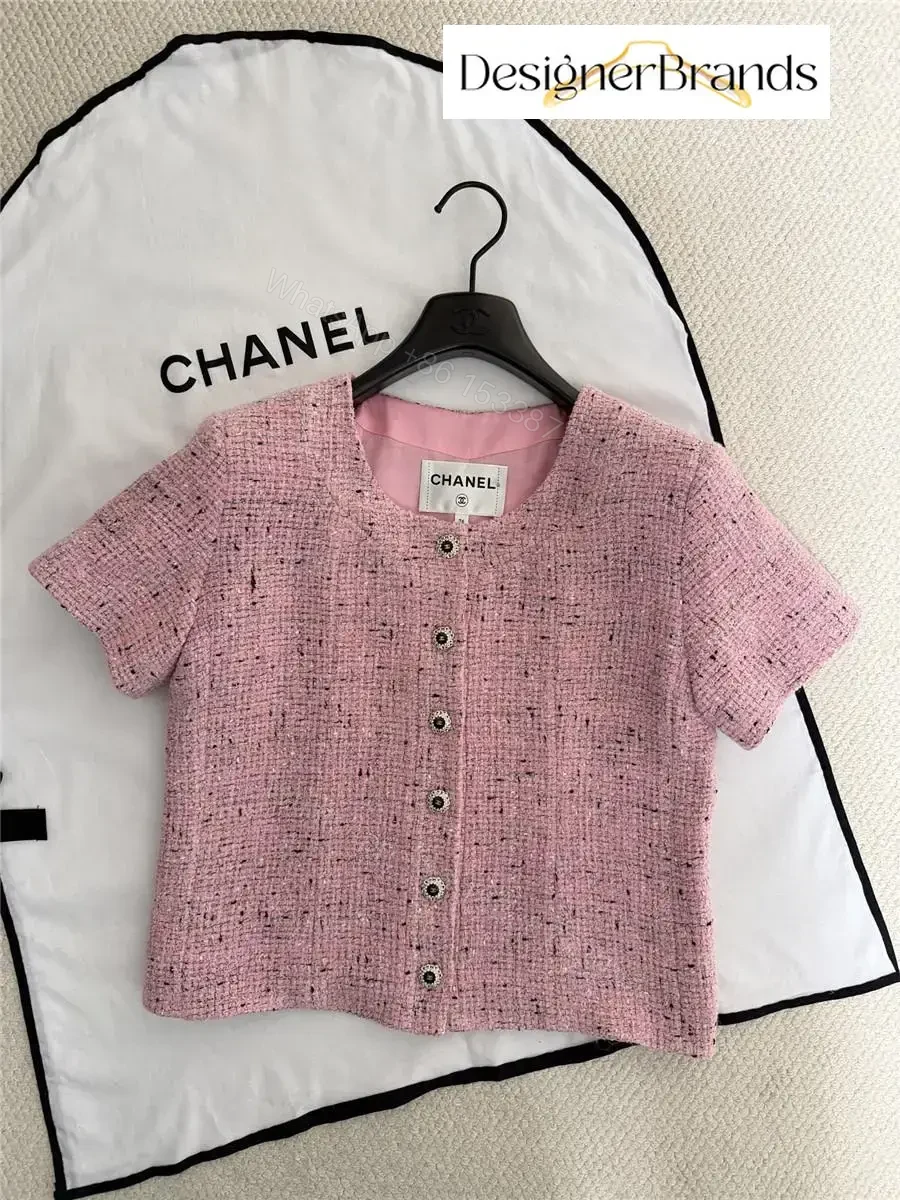 View 3 of Soft Pink Tweed Knit Cardigan Jacket with Button Front