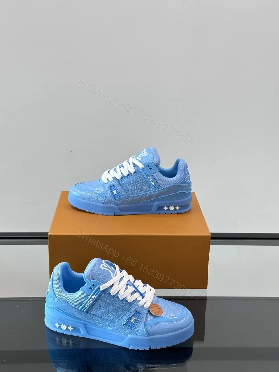 View 9 of Vibrant Blue Luxe Sneakers: Elevated Comfort, Designer-Inspired