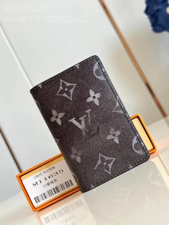 Monogram Luxe Compact Wallet â€“ Dark LV, Card-Centric — view 1