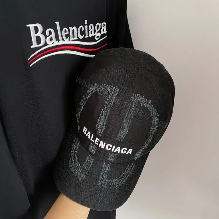 View 9 of Balenciaga Logo Tee & Cap Set: Premium Luxury Casual Duo