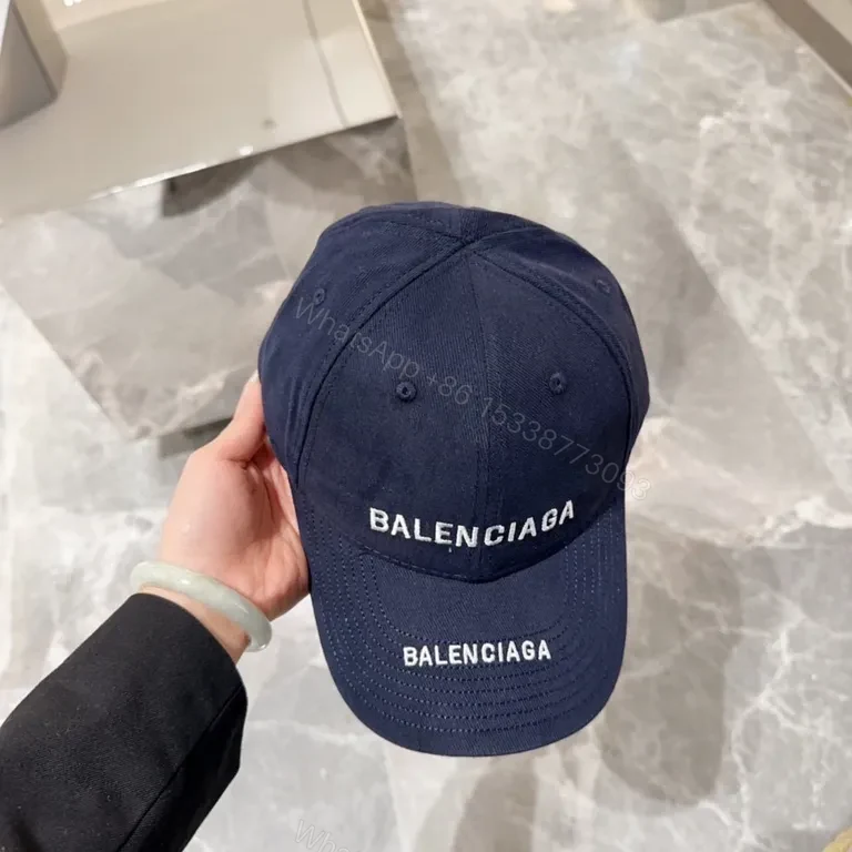Structured Navy Balenciaga Cap: Everyday Luxury Elevation — view 1