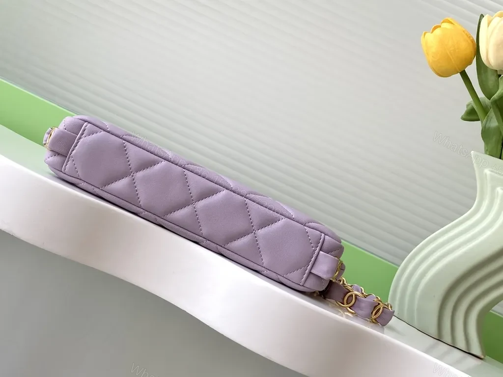 View 3 of Lavender Quilted Chain Bag: Luxurious Everyday Chic