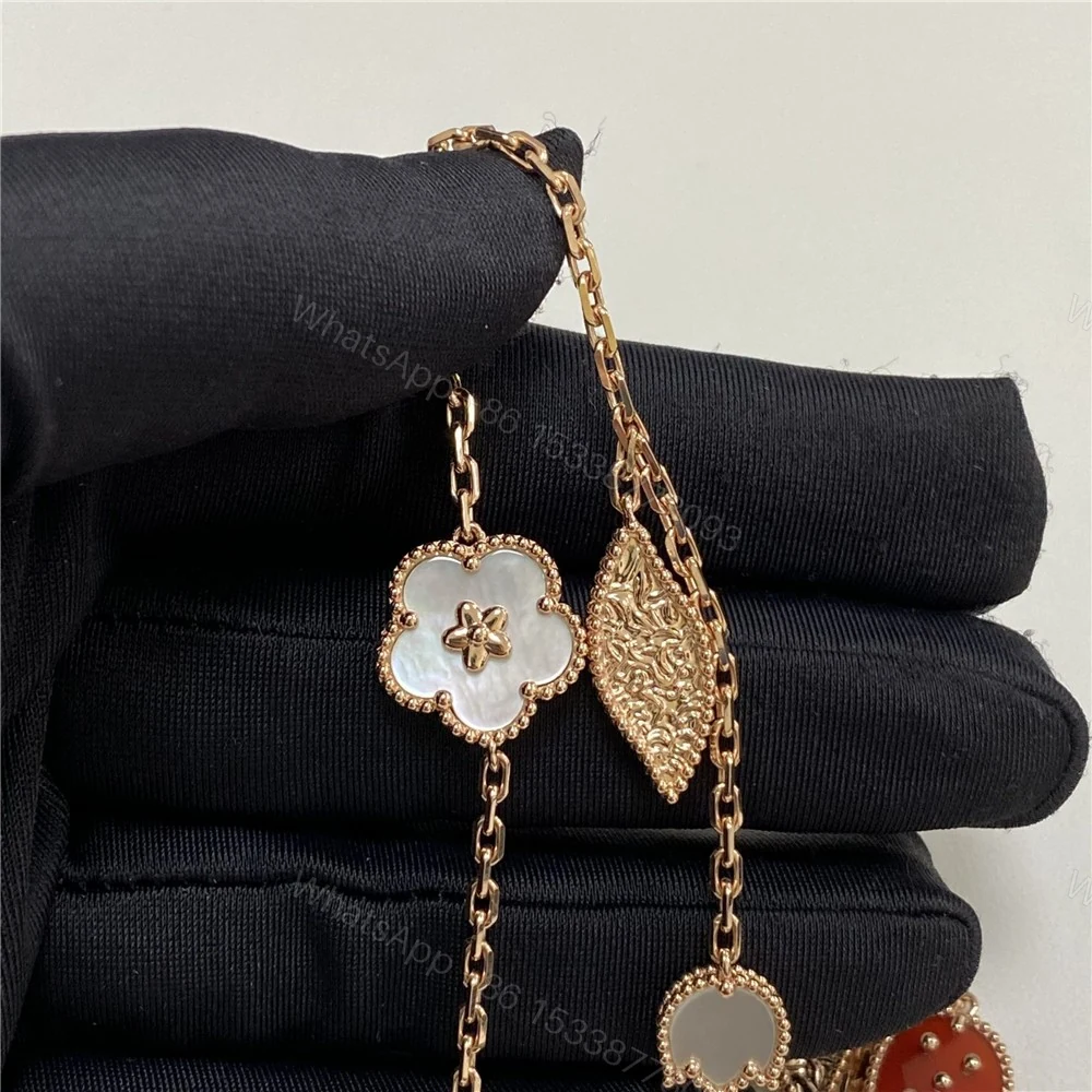 View 3 of Van Cleef Arpels Lucky Spring Long Necklace 15 Motifs VCARP7RT00