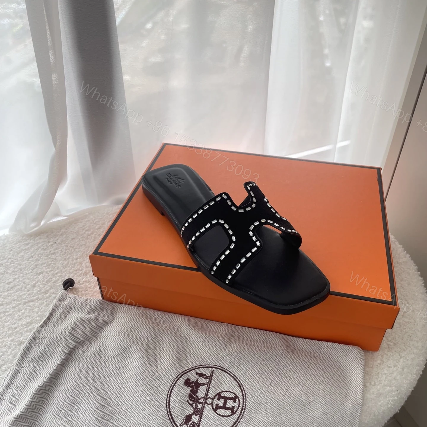 View 5 of HERMES ORAN SANDAL NOIR H232161ZV02350