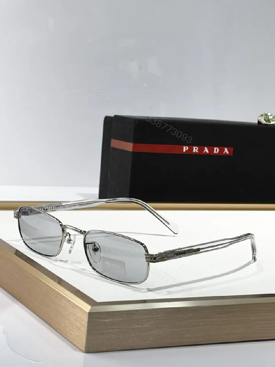 View 7 of Vintage-Lux Gold-Accent Sunglasses with Amber Lenses