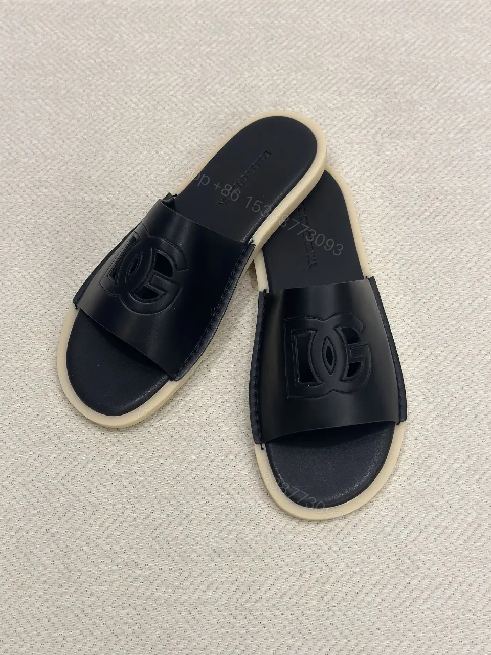 View 2 of Lux Black Slip-Ons: Minimalist Comfort Slides