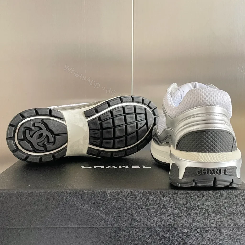 View 3 of Silver Mesh Luxe Sneakers: Breathable Everyday Comfort