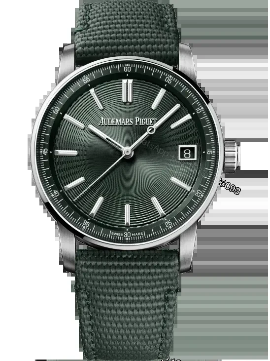 KZ Factory Audemars Piguet CODE 11.59 Green Dial Stainless Steel Watch with Fabric Strap — view 1