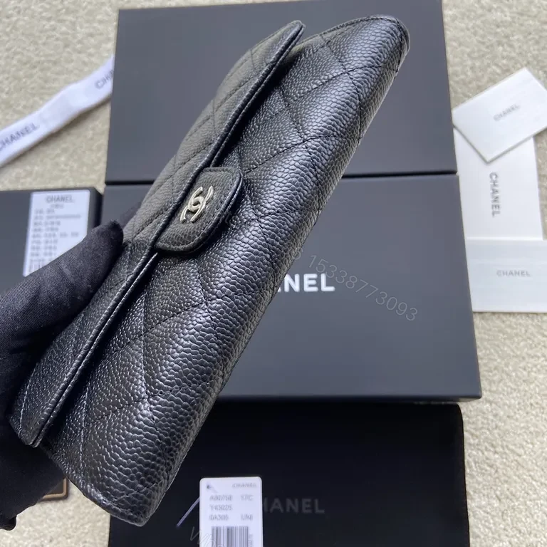 View 8 of Chic Quilted Wallet â€“ Black Leather, Chanel-Style Luxury