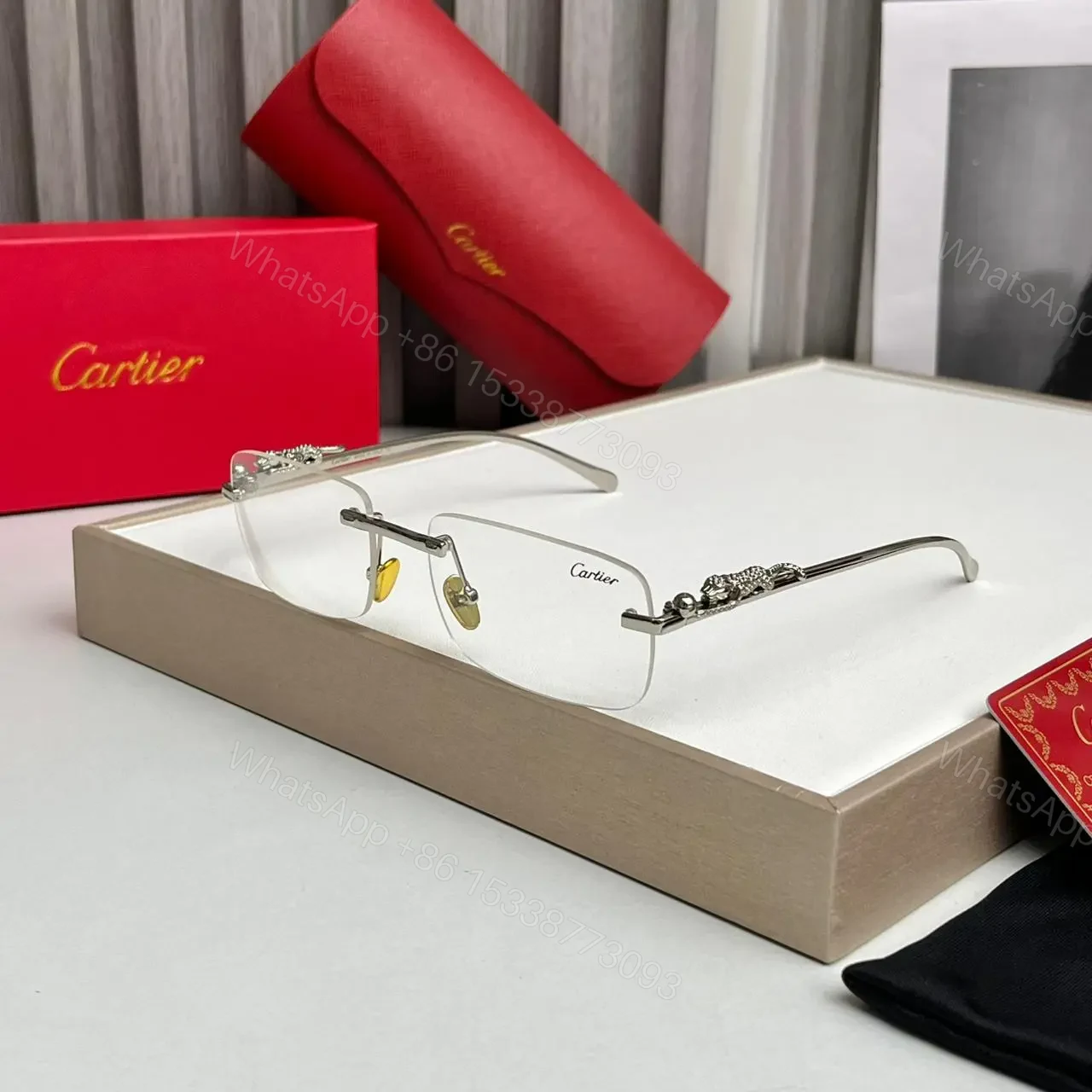 Cartier Rimless Panther Eyeglass Silver — view 1