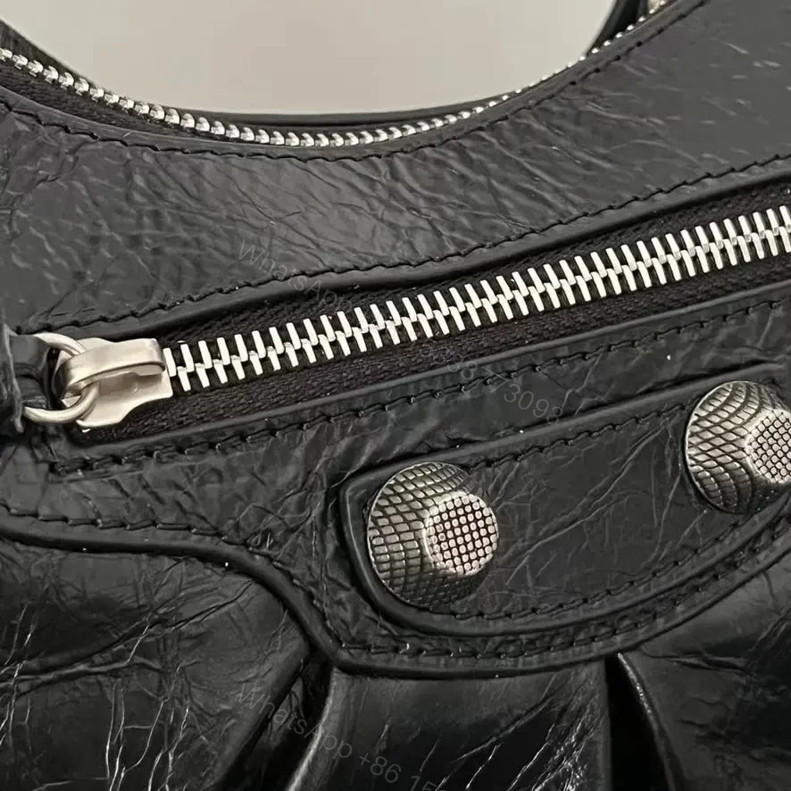 View 12 of 高仿Balenciaga*LeCagole朋克單肩包黑色S