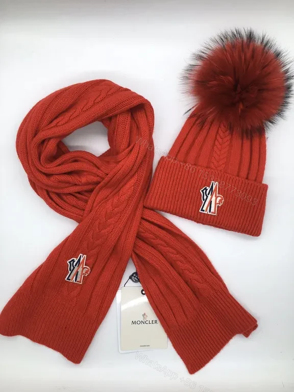 View 8 of Urban Gray Moncler Knit Scarf & Beanie Setâ€”All-Season Luxury