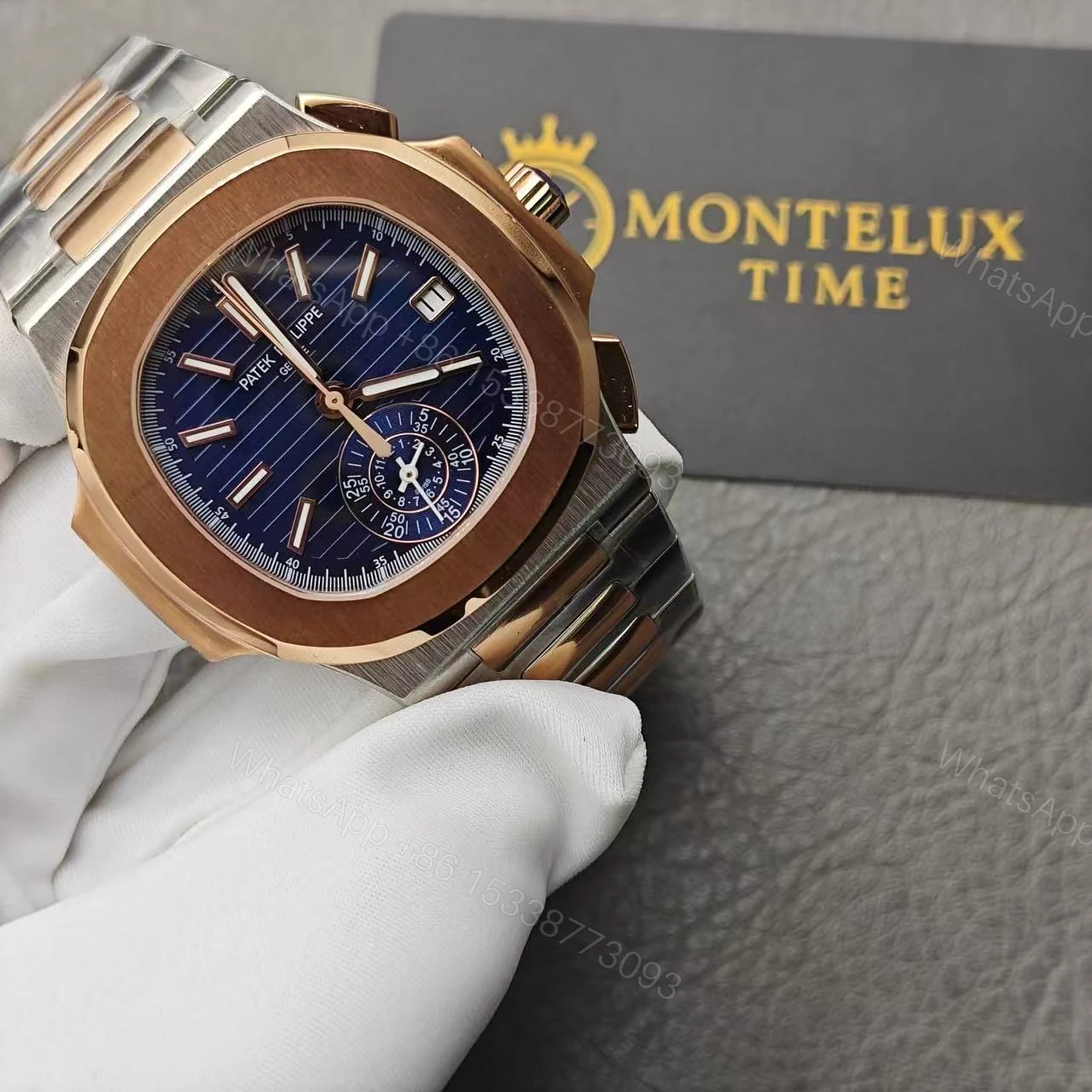 View 4 of Replica Patek Philippe Nautilus Chronograph Date Two-Tone 5980/1AR-001