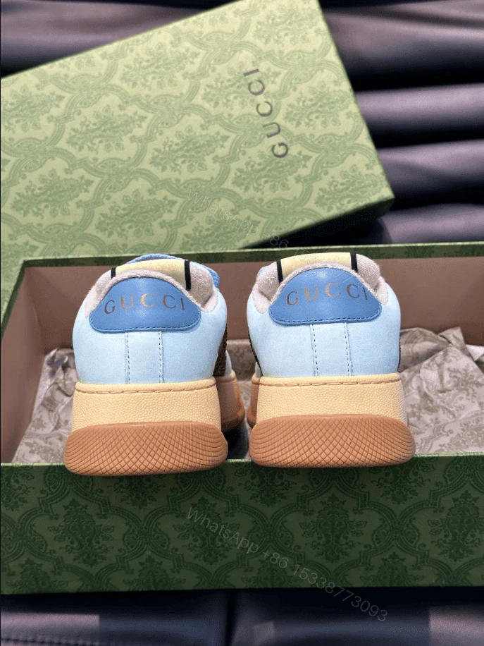 View 7 of GUCCI SCREENER TRAINER SNEAKERS CAMEL AND EBONY GG CANVAS – GC169