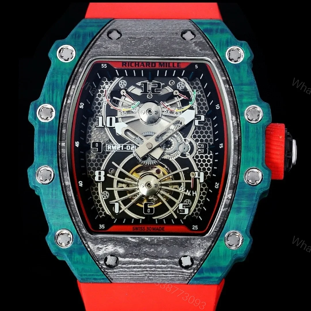 View 4 of Richard Mille RM21-01 Automatic Skeleton Watch 40MM Carbon Blue Fiber Case Premium Edition RM-RM21-01-CARBON-40