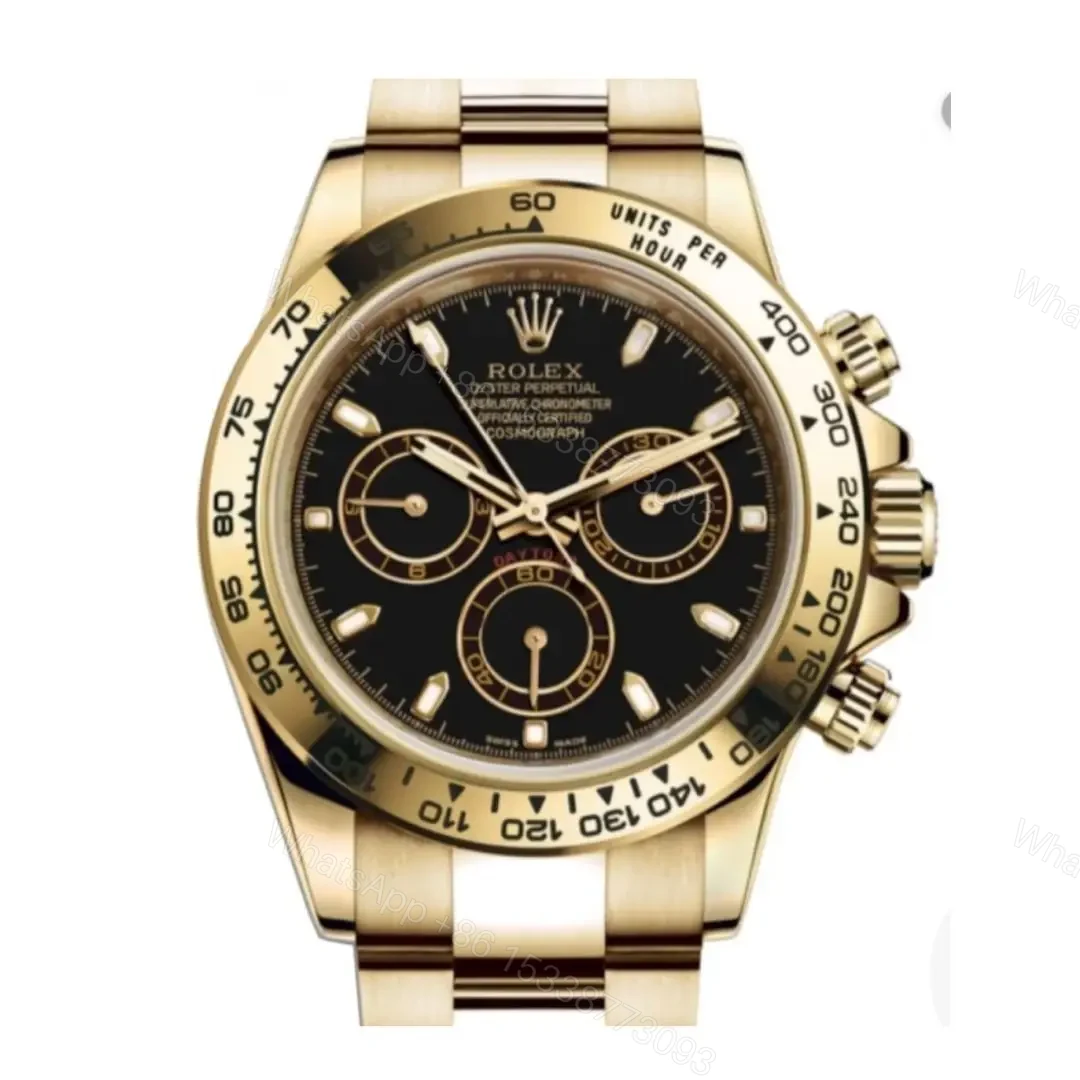 Best Swiss Clone Replica Rolex Daytona Gold Black Dial — view 1