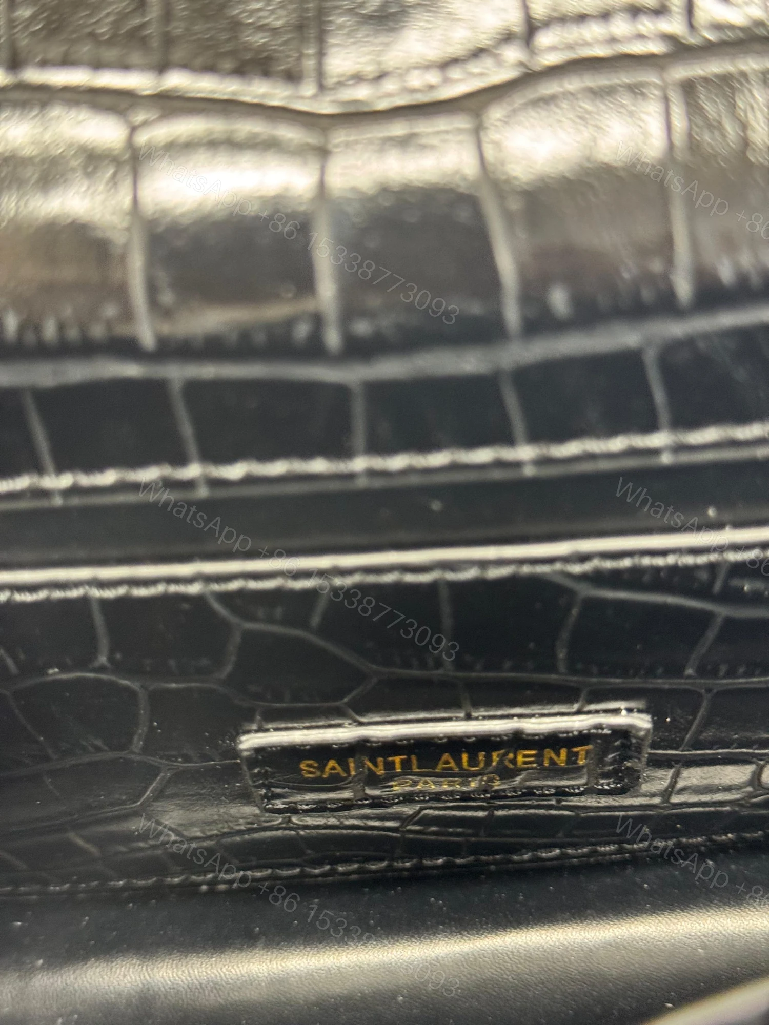 View 4 of FIRST COPY YSL SUNSET CROCO CALFSKIN SHOULDER BAG