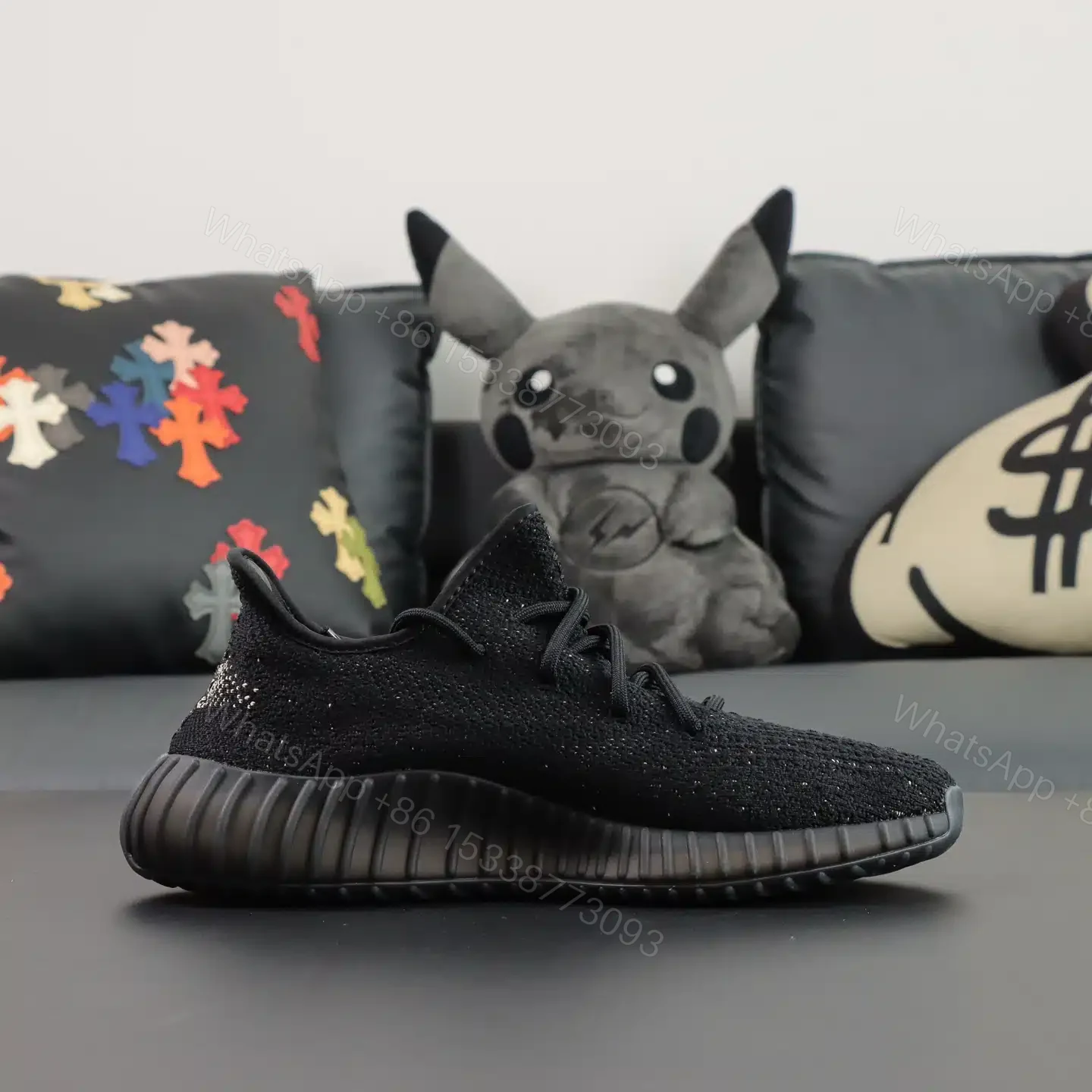 View 2 of Adidas Yeezy Boost 350 V2 Core Black White Reps