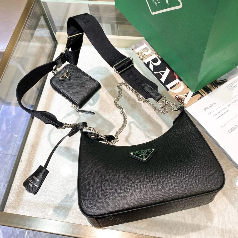View 3 of Prada Re-Edition 2005 Saffiano Bag Black 22cm