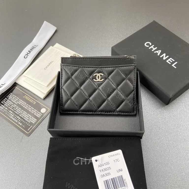 View 9 of Chic Quilted Wallet with Gold CC Clasp â€“ Compact Luxury Wallet