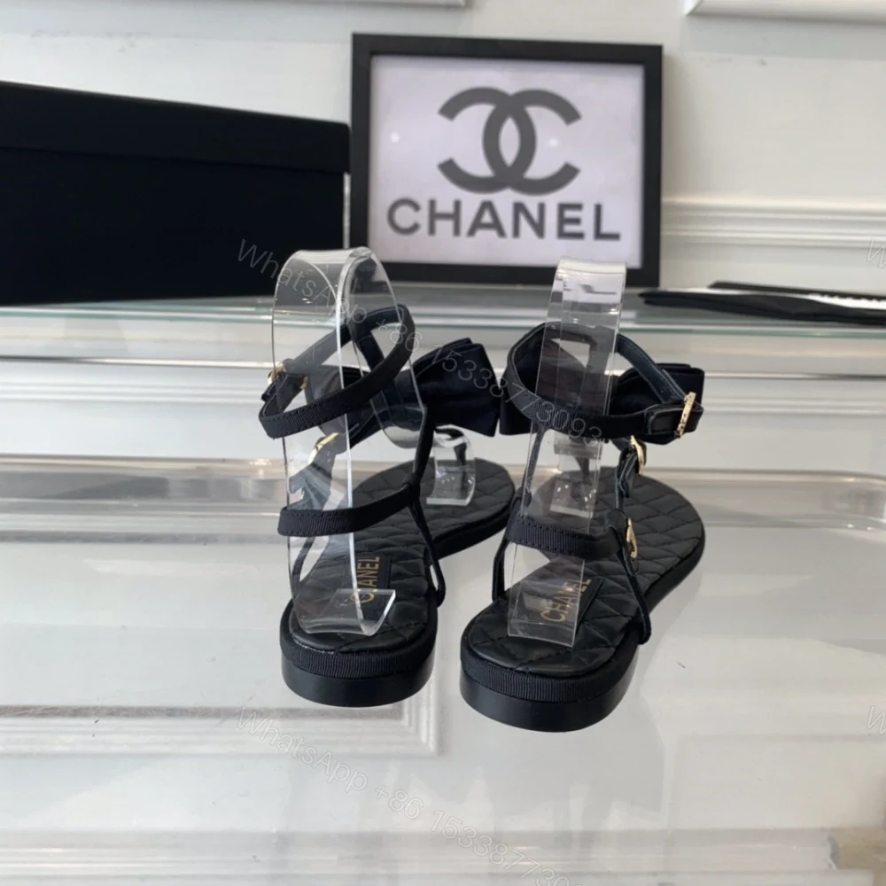 View 7 of 高仿Chanel*24S系列G45535X露趾蝴蝶結涼鞋黑色免檢版