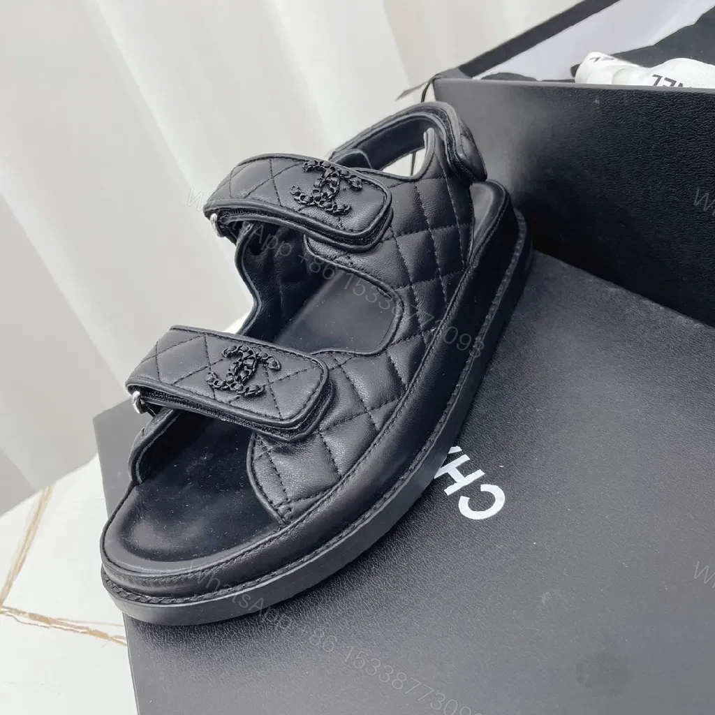 View 3 of Quilted Leather Slides + Signature Hardware + Everyday Luxe + Comfort
