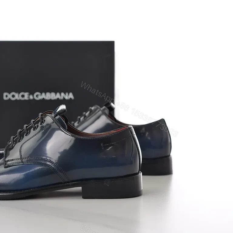 View 5 of Navy Patent Monk Strap Oxford by Dolce & Gabbana