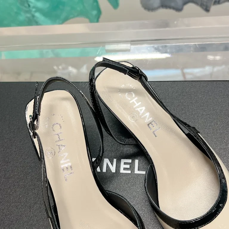 View 2 of Two-Tone Chanel-Inspired Pointed-Toe Slingbacks