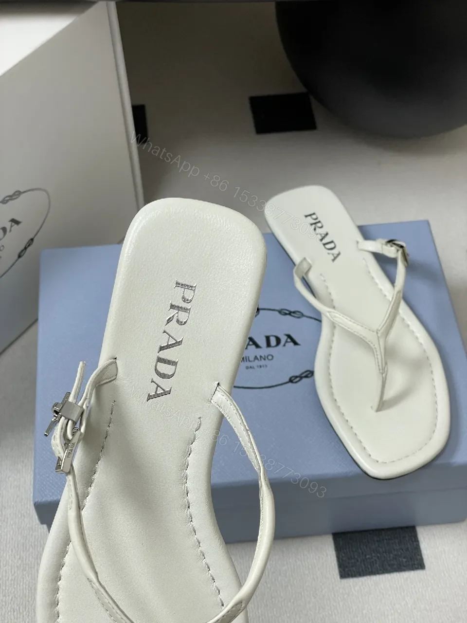 View 4 of Minimalist White Leather Sandals with Delicate Straps — All-Day Comfort