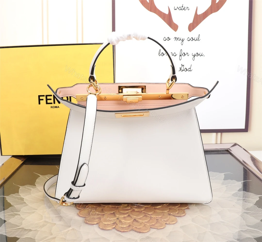 FENDI 高仿 女款 Peekaboo 手提包 白色 清新百搭 輕奢氣質款 — view 1
